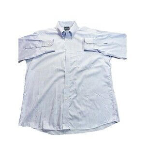 Eagle Shirt Makers Shirt Mens Long Sleeve 17 32/33 Reg Fit Blue Striped Cotton